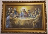 Quadro Decorativa com Moldura Dourada Santa Ceia Quadro Decorativa com Moldura Dourada Santa Ceia