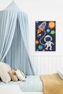 Quadro Decorativo 1 Peça 50cmx30cm Colorido Decoração para Quarto Infantil Astronauta