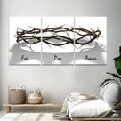 Quadro Decorativo 120x60 Cm Foi Por Amor Coroa Espinho