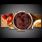 Quadro Decorativo 129x63 Tigela De Açaí Morangos Alimentos 1
