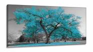 Quadro Decorativo 130x60 Sala Quarto Árvore Turquesa 1 em Tecido Canvas Quadro Decorativo 130x60 Sala Quarto Árvore Turquesa 1 em Tecido Canvas