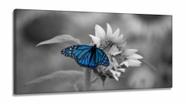 Quadro Decorativo 130x60 Sala Quarto Borboleta em Tecido Canvas