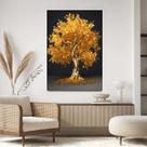 Quadro Decorativo 130x90 Para Sala Quarto Hall Árvore Fundo Preto