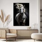 Quadro Decorativo 130x90 Para Sala Quarto Hall Cavalo Branco