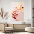 Quadro Decorativo 130x90 Para Sala Quarto Hall Rosê Abstrato Floral