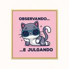 Quadro Decorativo 18cm Gatos Fofos e Frases Divertidas -