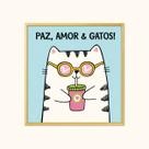 Quadro Decorativo 18cm Gatos Fofos e Frases Divertidas -