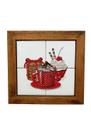 Quadro Decorativo 20x20 com Azulejo Café e Doces