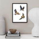 Quadro Decorativo 3 Andorinhas Voando 24x18cm