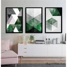 Quadro Decorativo 3 Peças Abstrato Geométrico Tons De Verde Quadro Decorativo 3 Peças Abstrato Geométrico Tons De Verde