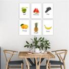 Quadro decorativo 30x20 Frutas nome Inglês Moldura Quadro decorativo 30x20 Frutas nome Inglês Moldura