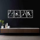 Quadro Decorativo 4 Peças Pássaros Vazado MDF 3mm Quadro Decorativo 4 Peças Pássaros Vazado MDF 3mm