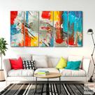 Quadro Decorativo 5 peças Arte Abstrata Venus 140x65
