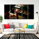 Quadro Decorativo 5 peças Ayrton Senna 140x65