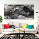 Quadro Decorativo 5 peças Cavalos Selvagens 140x65