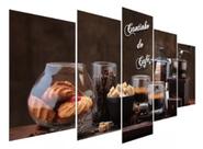 quadro decorativo 5 telas Cozinha Cantinho Do Café "