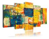 quadro decorativo 5 telas Formas Abstrato Colorido"