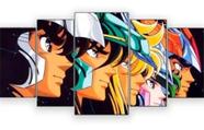 quadro decorativo 5 telas Grupo Cavaleiros Zodíaco"