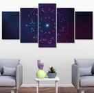 quadro decorativo 5 telas Horoscopo Estrelas Todos Os Signos"