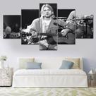 quadro decorativo 5 telas Kurt Cobain Nirvana"