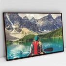 Quadro Decorativo A Canoa e as Montanhas em tela Canvas
