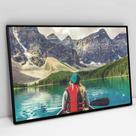 Quadro Decorativo A Canoa e as Montanhas em tela Canvas