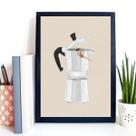 Quadro Decorativo A Louca Do Café 45x34cm - com vidro Quadro Decorativo A Louca Do Café 45x34cm - com vidro