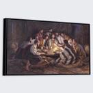 Quadro Decorativo A última Ceia Moldura Filete Canvas 63x93cm ref16