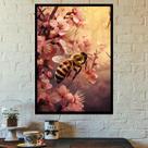 Quadro Decorativo Abelha com Moldura E Acetato Tamanho A3