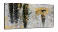 Quadro Decorativo Abstrato Amarelo Cinza 130x60 em Tecido Canvas