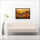 Quadro Decorativo Abstrato Animais Tigre Decoração Com Moldura