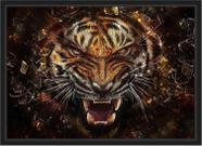Quadro Decorativo Abstrato Animais Tigre Decoração Com Moldura