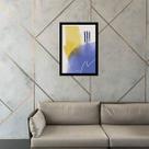 Quadro Decorativo Abstrato Azul e Amarelo III 45x34cm