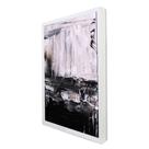 Quadro Decorativo Abstrato Black White em Moldura Caixa Quadro Decorativo Abstrato Black White em Moldura Caixa
