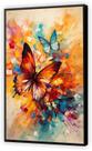 Quadro Decorativo Abstrato Borboletas Colorido Escritórios Salas Tela Canvas Premium GG