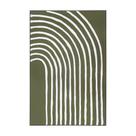 Quadro Decorativo Abstrato Curvas Brancas Moldura Madeira