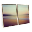 Quadro Decorativo Abstrato Degradê Praia Motion Blur Moderno Para Sala Kit Grande C/ Moldura - Bimper