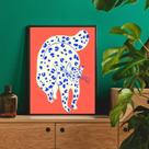 Quadro Decorativo Abstrato Gato Laranja 45x34cm - com vidro