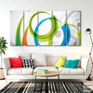Quadro Decorativo Abstrato Geométrico Circulos 140x65 Quadro Decorativo Abstrato Geométrico Circulos 140x65