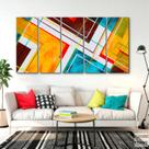 Quadro Decorativo Abstrato Geométrico Linhas 140x65 Quadro Decorativo Abstrato Geométrico Linhas 140x65