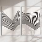 Quadro Decorativo Abstrato Linhas Kit 2 Quadros Quadro Decorativo Abstrato Linhas Kit 2 Quadros