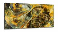 Quadro Decorativo Abstrato Marmore Amarelo em Tecido Canvas 130x60