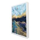 Quadro Decorativo Abstrato Mármore Azul Profundo em Moldura Caixa