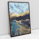 Quadro Decorativo Abstrato Mármore Azul Profundo em tela Canvas