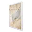 Quadro Decorativo Abstrato Mármore Branco Perolado em Moldura Caixa Quadro Decorativo Abstrato Mármore Branco Perolado em Moldura Caixa