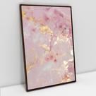 Quadro Decorativo Abstrato Mármore Rose Gold Delux em tela Canvas