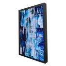 Quadro Decorativo Abstrato Mesclado Azul em Moldura Caixa