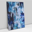 Quadro Decorativo Abstrato Mesclado Azul em tela Canvas