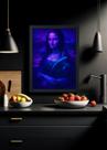 Quadro Decorativo Abstrato monalisa moderna - Com Vidro Tamanho:21cm x 30cm (A4)