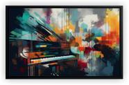 Quadro Decorativo Abstrato Música Piano Escritórios Tela Canvas Premium